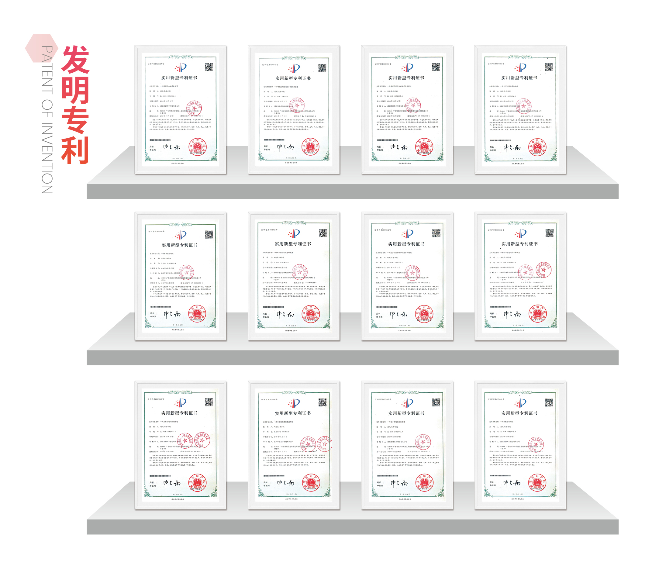 每一项专利，都是德贝尔喷枪创新向上的底色！